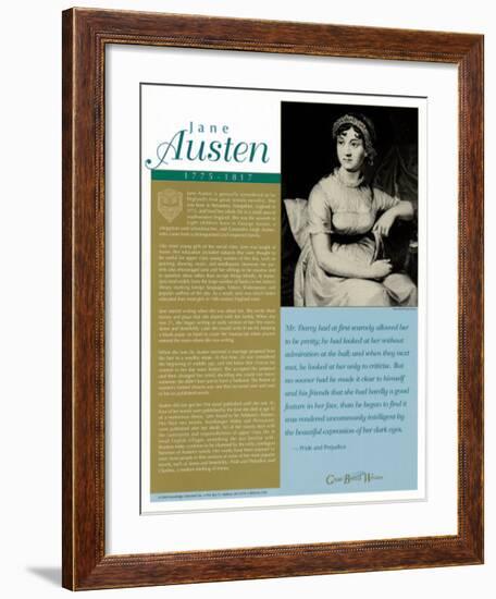 Great British Writers - Jane Austen-null-Framed Art Print