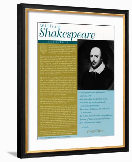 Great British Writers - William Shakespeare-null-Framed Art Print