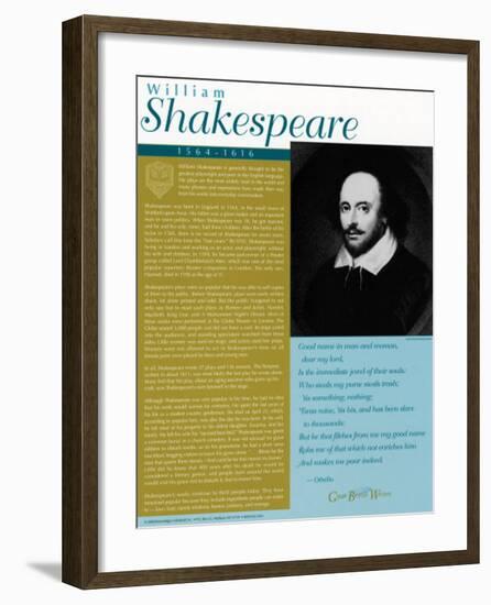 Great British Writers - William Shakespeare-null-Framed Art Print