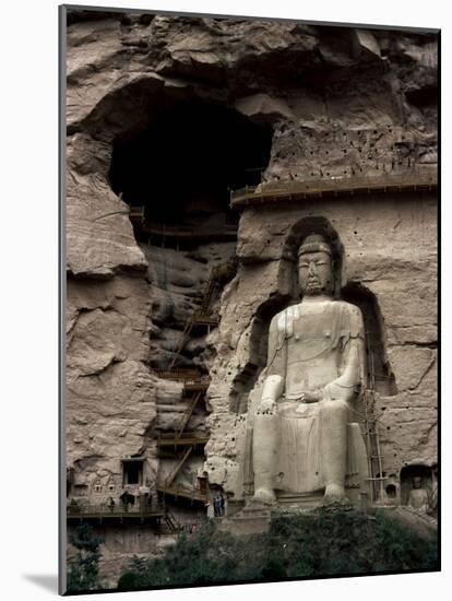 Great Buddha at Bingling Temple, Yellow River, Near Lanzhou, China-Occidor Ltd-Mounted Photographic Print
