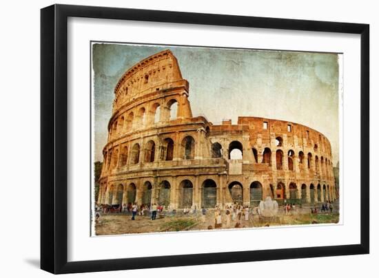 Great Colosseum - Artistic Retro Styled Picture-Maugli-l-Framed Art Print