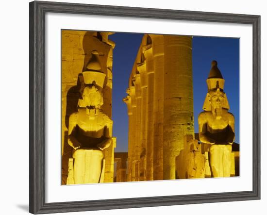 Great Court of Ramesses Ii and Colossal Statues of Ramesses Ii, Temple of Luxor, Thebes, UNESCO Wor-Tuul-Framed Photographic Print