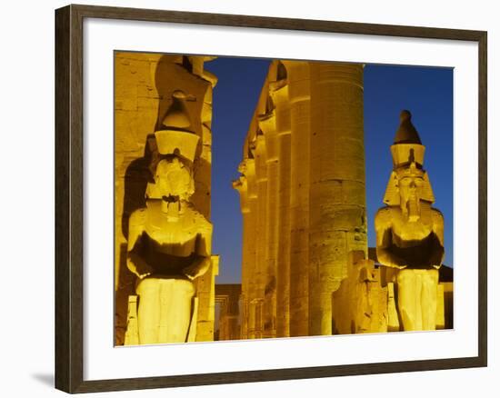 Great Court of Ramesses Ii and Colossal Statues of Ramesses Ii, Temple of Luxor, Thebes, UNESCO Wor-Tuul-Framed Photographic Print