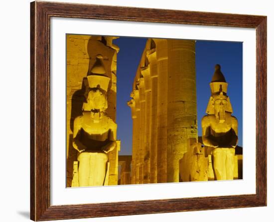 Great Court of Ramesses Ii and Colossal Statues of Ramesses Ii, Temple of Luxor, Thebes, UNESCO Wor-Tuul-Framed Photographic Print