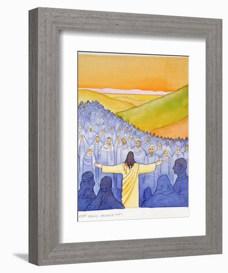 Great Crowds Followed Jesus as He Preached the Good News, 2004-Elizabeth Wang-Framed Premium Giclee Print