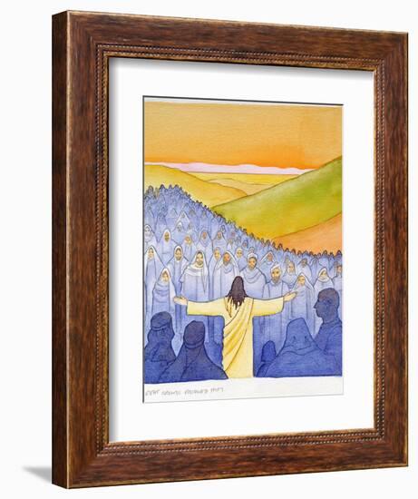 Great Crowds Followed Jesus as He Preached the Good News, 2004-Elizabeth Wang-Framed Premium Giclee Print