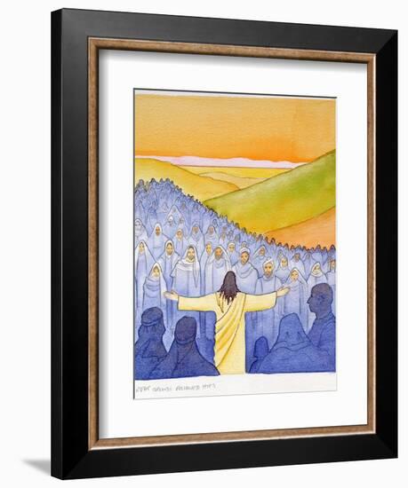 Great Crowds Followed Jesus as He Preached the Good News, 2004-Elizabeth Wang-Framed Premium Giclee Print