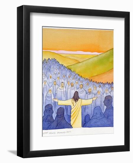 Great Crowds Followed Jesus as He Preached the Good News, 2004-Elizabeth Wang-Framed Premium Giclee Print