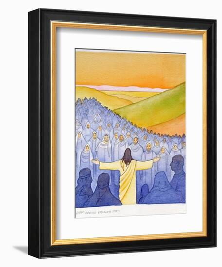 Great Crowds Followed Jesus as He Preached the Good News, 2004-Elizabeth Wang-Framed Premium Giclee Print