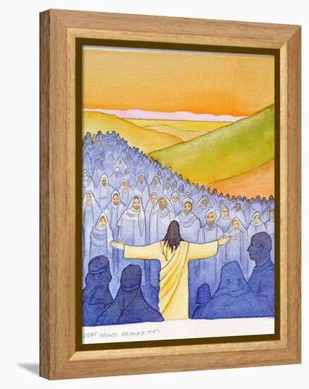 Great Crowds Followed Jesus as He Preached the Good News, 2004-Elizabeth Wang-Framed Premier Image Canvas