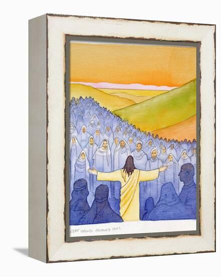 Great Crowds Followed Jesus as He Preached the Good News, 2004-Elizabeth Wang-Framed Premier Image Canvas