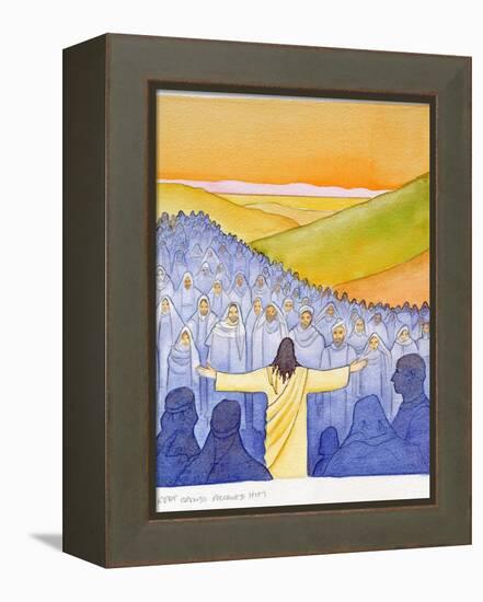 Great Crowds Followed Jesus as He Preached the Good News, 2004-Elizabeth Wang-Framed Premier Image Canvas