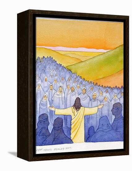 Great Crowds Followed Jesus as He Preached the Good News, 2004-Elizabeth Wang-Framed Premier Image Canvas