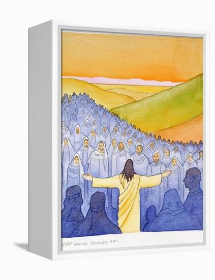 Great Crowds Followed Jesus as He Preached the Good News, 2004-Elizabeth Wang-Framed Premier Image Canvas