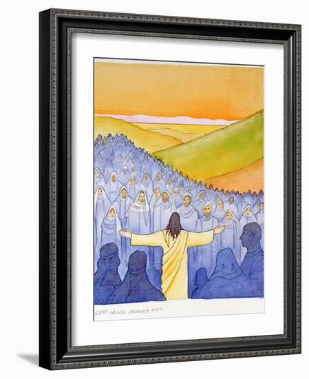 Great Crowds Followed Jesus as He Preached the Good News, 2004-Elizabeth Wang-Framed Premium Giclee Print