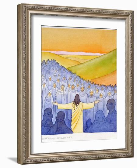 Great Crowds Followed Jesus as He Preached the Good News, 2004-Elizabeth Wang-Framed Giclee Print