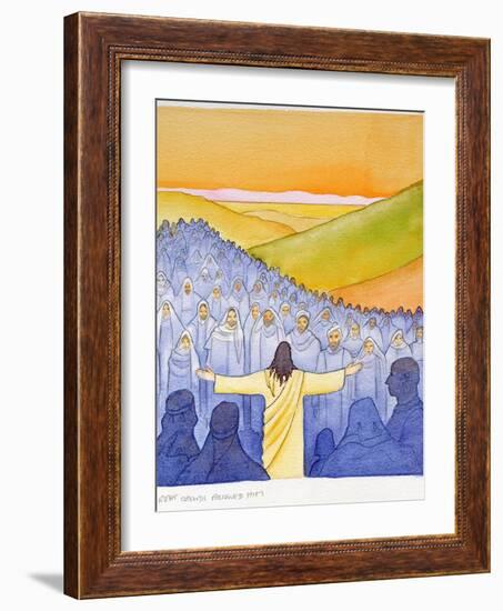 Great Crowds Followed Jesus as He Preached the Good News, 2004-Elizabeth Wang-Framed Giclee Print