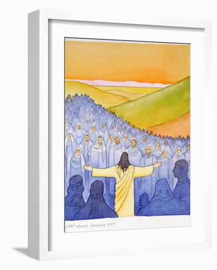 Great Crowds Followed Jesus as He Preached the Good News, 2004-Elizabeth Wang-Framed Giclee Print