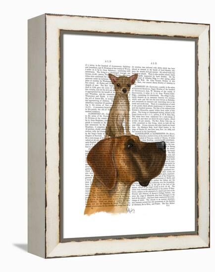 Great Dane and Chihuahua-Fab Funky-Framed Stretched Canvas