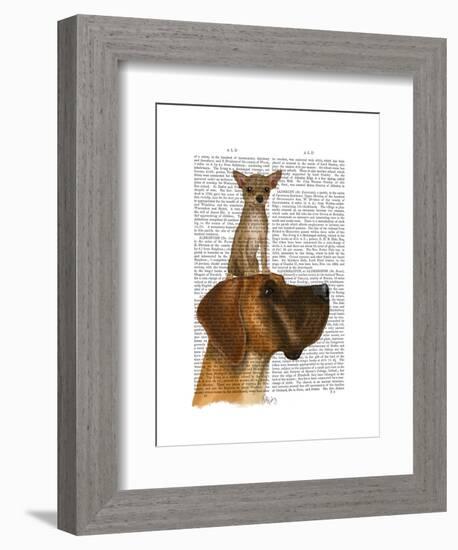 Great Dane and Chihuahua-Fab Funky-Framed Art Print