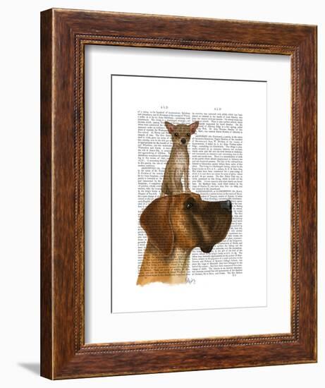 Great Dane and Chihuahua-Fab Funky-Framed Art Print