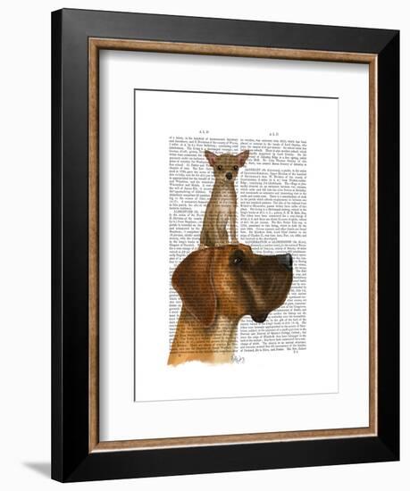 Great Dane and Chihuahua-Fab Funky-Framed Art Print