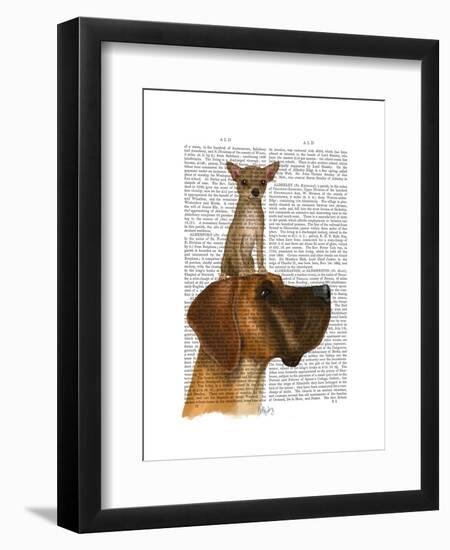 Great Dane and Chihuahua-Fab Funky-Framed Art Print