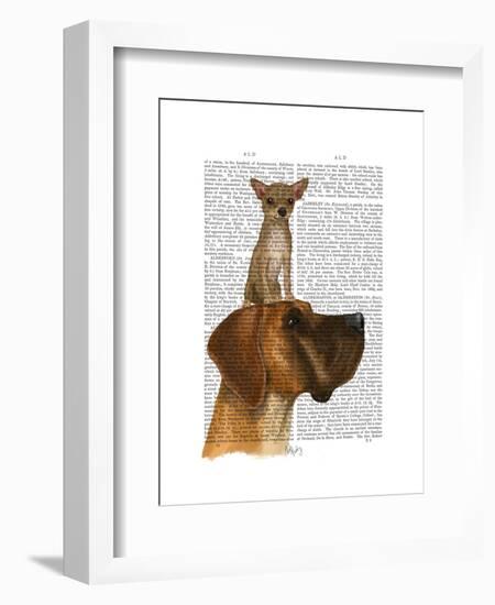 Great Dane and Chihuahua-Fab Funky-Framed Art Print