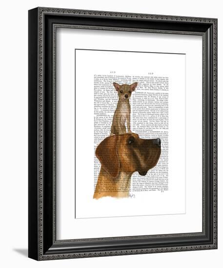 Great Dane and Chihuahua-Fab Funky-Framed Art Print