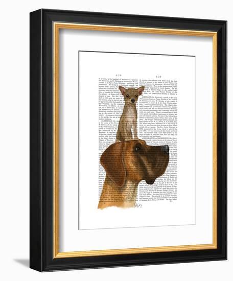 Great Dane and Chihuahua-Fab Funky-Framed Art Print