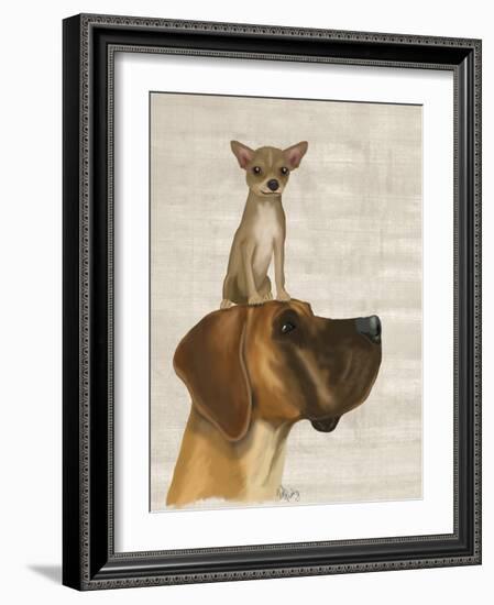 Great Dane and Chihuahua-Fab Funky-Framed Art Print