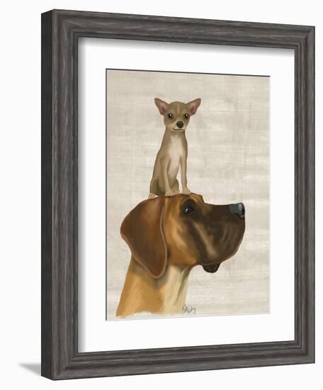 Great Dane and Chihuahua-Fab Funky-Framed Art Print