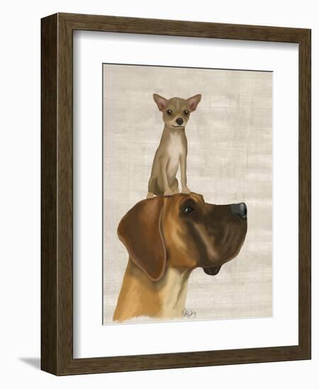 Great Dane and Chihuahua-Fab Funky-Framed Art Print