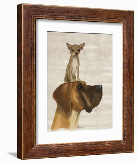 Great Dane and Chihuahua-Fab Funky-Framed Art Print