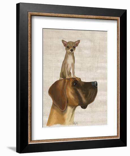 Great Dane and Chihuahua-Fab Funky-Framed Art Print