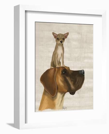 Great Dane and Chihuahua-Fab Funky-Framed Art Print