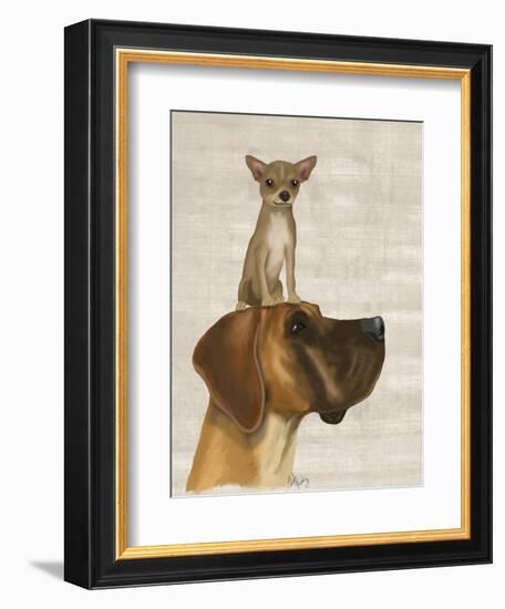 Great Dane and Chihuahua-Fab Funky-Framed Art Print