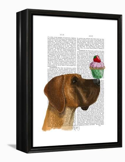 Great Dane and Cupcake-Fab Funky-Framed Stretched Canvas