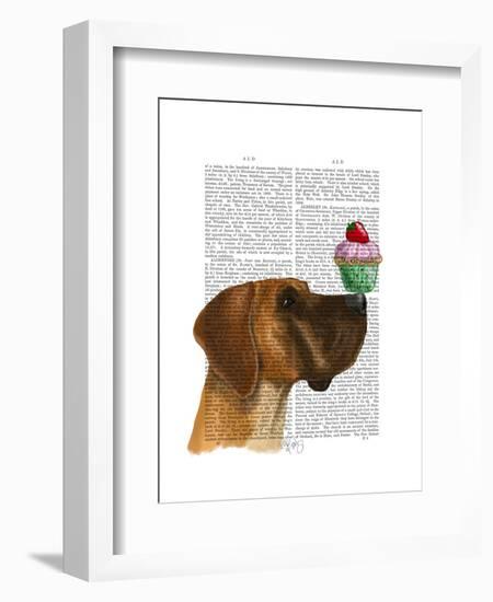 Great Dane and Cupcake-Fab Funky-Framed Art Print