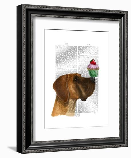 Great Dane and Cupcake-Fab Funky-Framed Art Print