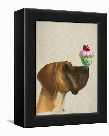 Great Dane and Cupcake-Fab Funky-Framed Stretched Canvas