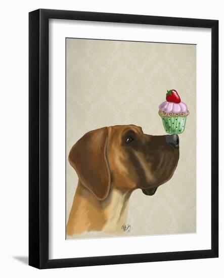 Great Dane and Cupcake-Fab Funky-Framed Art Print