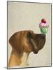 Great Dane and Cupcake-Fab Funky-Mounted Art Print