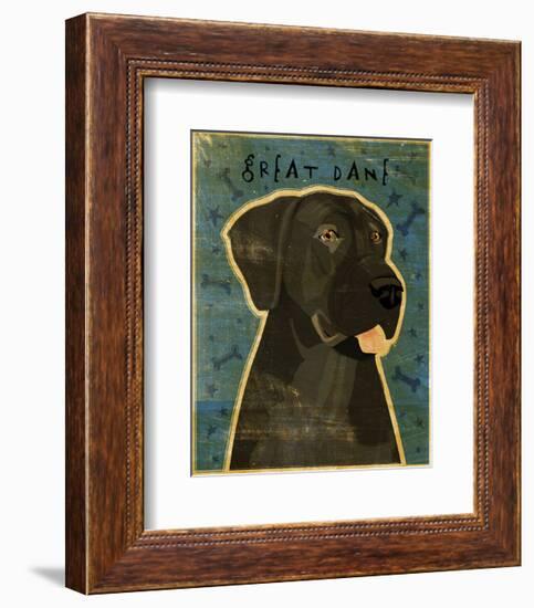 Great Dane (Black, no crop)-John W^ Golden-Framed Art Print