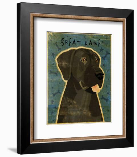 Great Dane (Black, no crop)-John W^ Golden-Framed Art Print