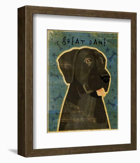 Great Dane (Black, no crop)-John W^ Golden-Framed Art Print