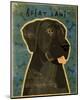 Great Dane (Black, no crop)-John W^ Golden-Mounted Art Print