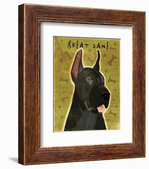 Great Dane (Black)-John W^ Golden-Framed Art Print