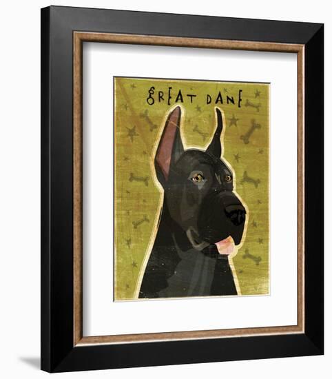 Great Dane (Black)-John W^ Golden-Framed Art Print
