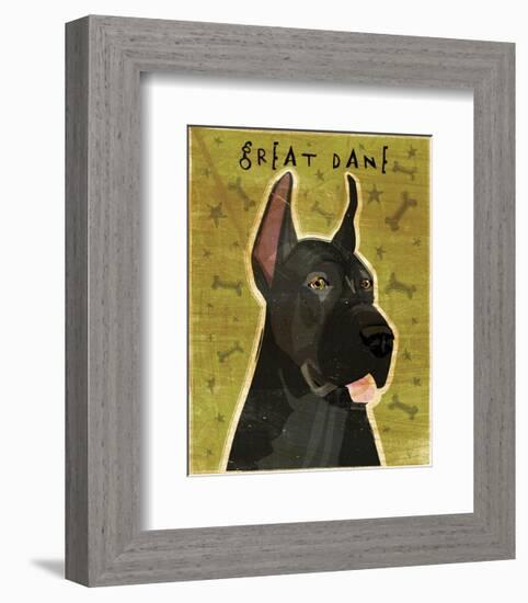 Great Dane (Black)-John W^ Golden-Framed Art Print